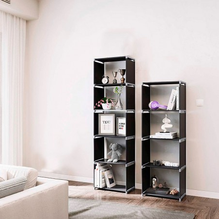 Libreria 5 Ripiani Scaffale Componibile Organizzatore per Soggiorno 50x30x180 cm
