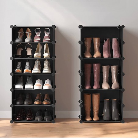 Scaffale Modulare Porta Scarpe 10 Scomparti Organizzatore Salvaspazio in PVC
