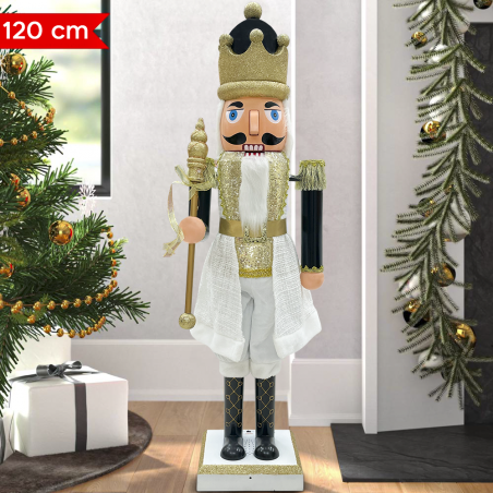 Soldato Schiaccianoci 392083 Soldatino Nero 120Hcm con Luci Suoni e Movimento