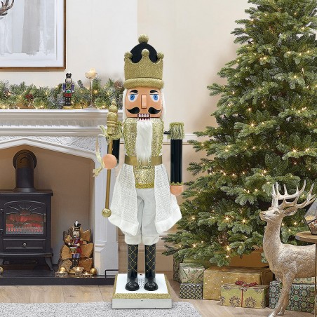 Soldato Schiaccianoci 392083 Soldatino Nero 120Hcm con Luci Suoni e Movimento