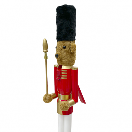 Orso Schiaccianoci 90H cm 433008 Soldatino Rosso Addobbo Decorazioni di Natale