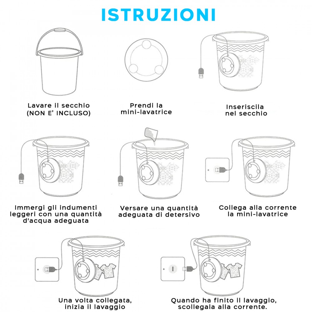 Mini Lavatrice Rondella Rotante Turbina...