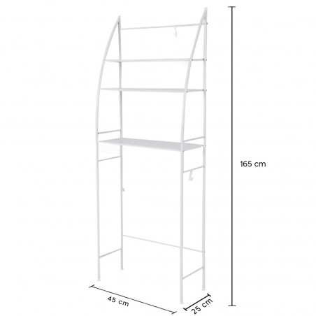 Scaffale Multifunzione Per Bagno 093230 Rack Mensole Salvaspazio 165x25x47cm