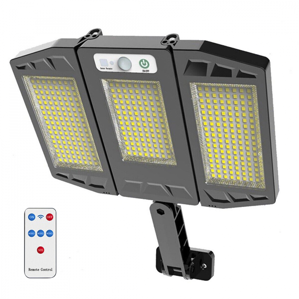 Faretto Solare 384 LED smd Sensore di Movimento Telecomando HS-V97 Fotovoltaico