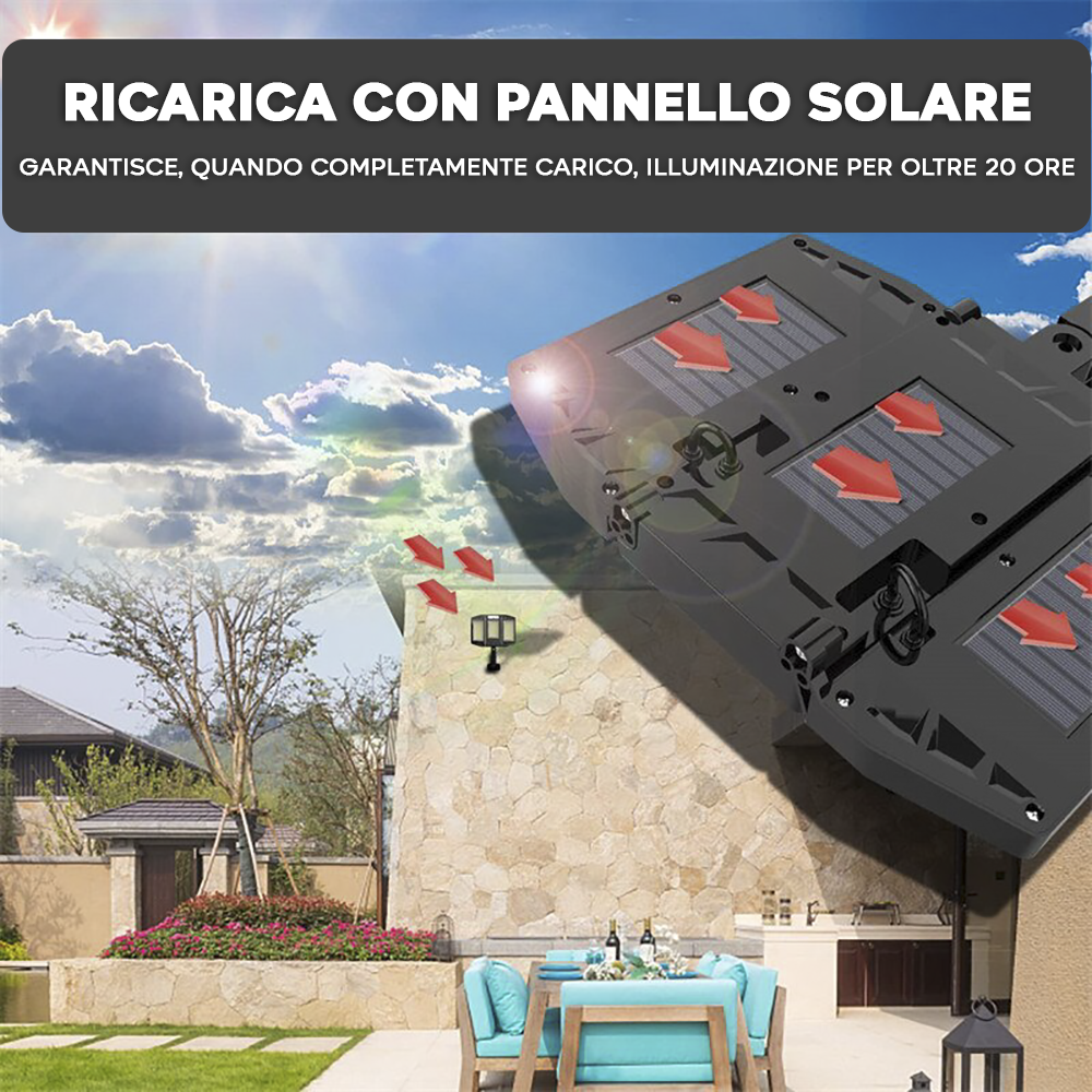Faretto Solare 384 LED smd Sensore di Movimento...