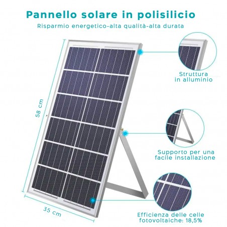 Faro LED Lampada Pannello Solare 400W 79400 Crepuscolare con Telecomando
