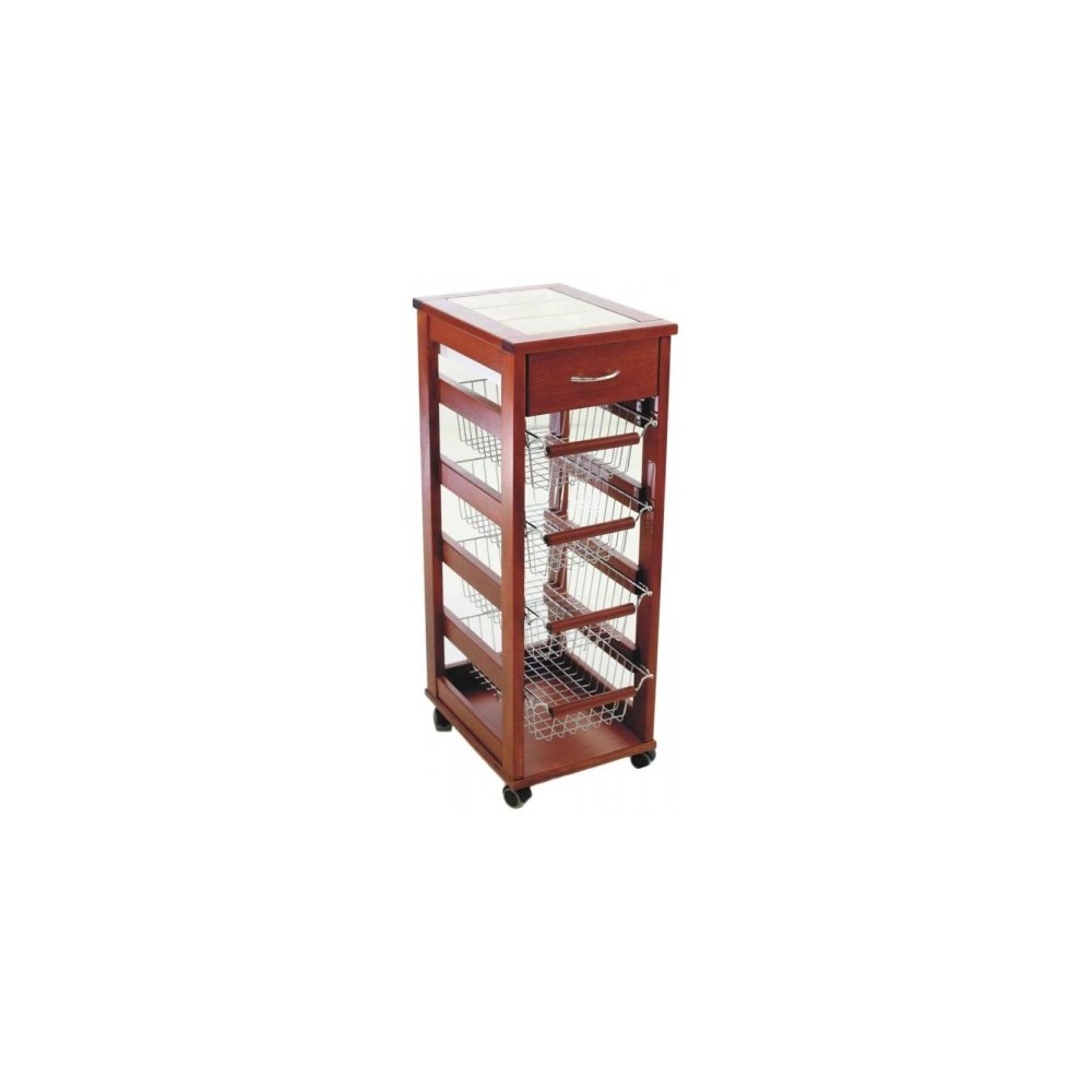 Carrello Vesuvio Noce 82x38x48 cm portafrutta...