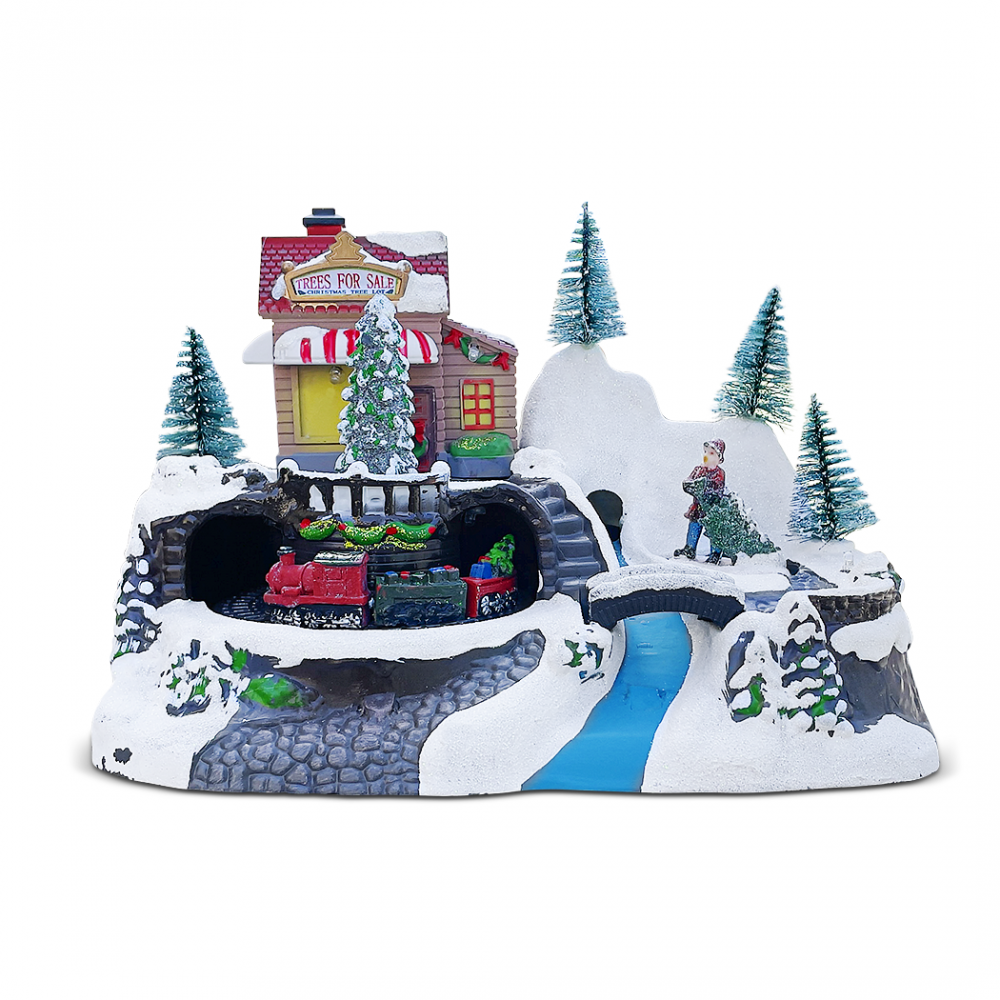 Image of Villaggio Natalizio 243012 treno Natale con Luci Suoni e Movimento 24x16x17 cm052