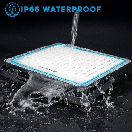 Faro LED Lampada Pannello Solare 300W 79300 Crepuscolare con Telecomando IP66