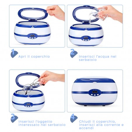 Sterilizzatore parrucchiere estetiste ad ultrasuoni professionale 600 ml 35W