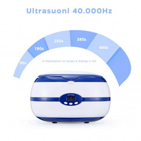 Sterilizzatore parrucchiere estetiste ad ultrasuoni professionale 600 ml 35W