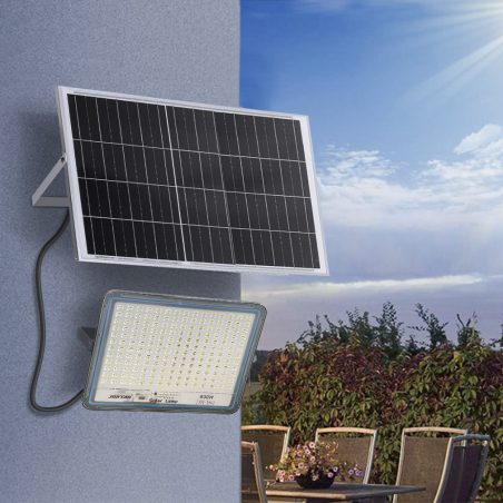 Faro LED Lampada Pannello Solare 800W 540074 Crepuscolare con Telecomando IP66