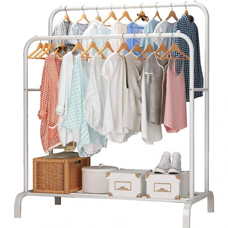 Stand Appendiabiti Doppia Barra 210962 Multifunzione con Mensola Portaoggetti