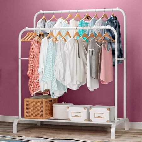 Stand Appendiabiti Doppia Barra 210962 Multifunzione con Mensola Portaoggetti