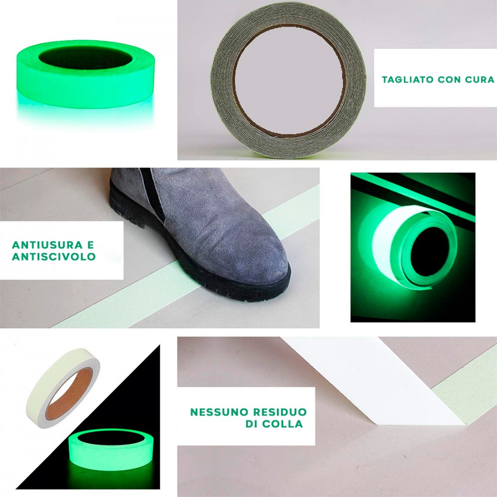 Nastro Luminoso Glow in The Dark Tape 3cm x 3mt...