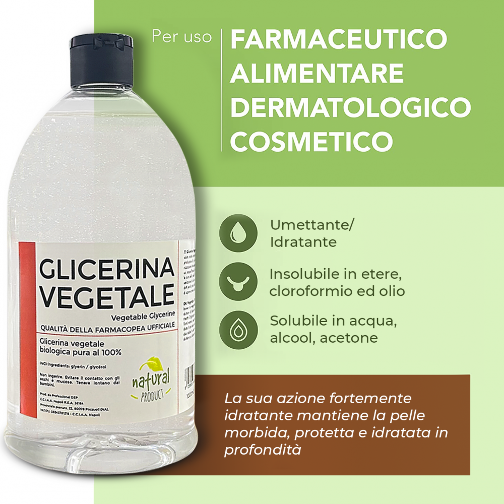 Glicerina vegetale pura 1000 mL glicerolo bio...