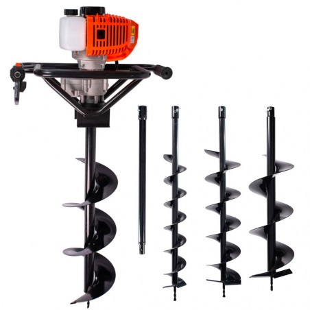 Trivella a Scoppio Motore 2 Tempi 84979 52cc a Miscela Prolunga 50cm e 3 punte