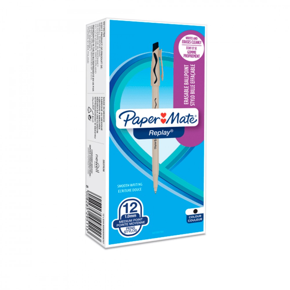 Penna a Sfera Nera Paper Mate Replay...