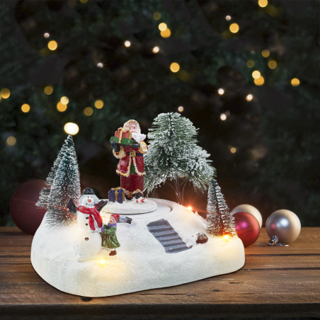 Villaggio Natalizio 477279 Giostra di Natale Luci Suoni e Movimento 19X14X15 cm