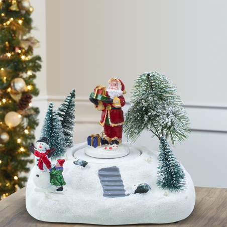 Villaggio Natalizio 477279 Giostra di Natale Luci Suoni e Movimento 19X14X15 cm