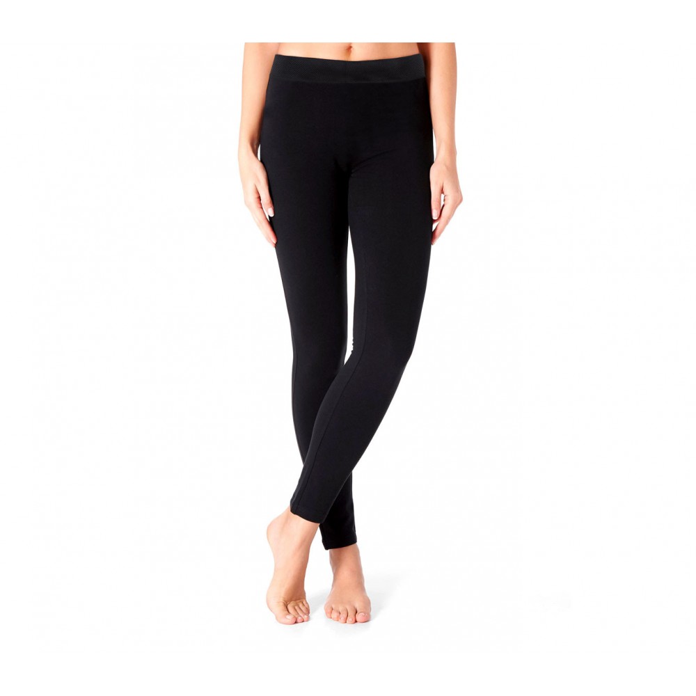 Leggings donna termico mod. ZERO GRADI nero interno in pelliccia senza cuciture