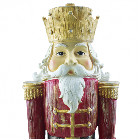 Soldato Schiaccianoci di Natale Rosso H92cm 436017 Poliresina con Minilucciole