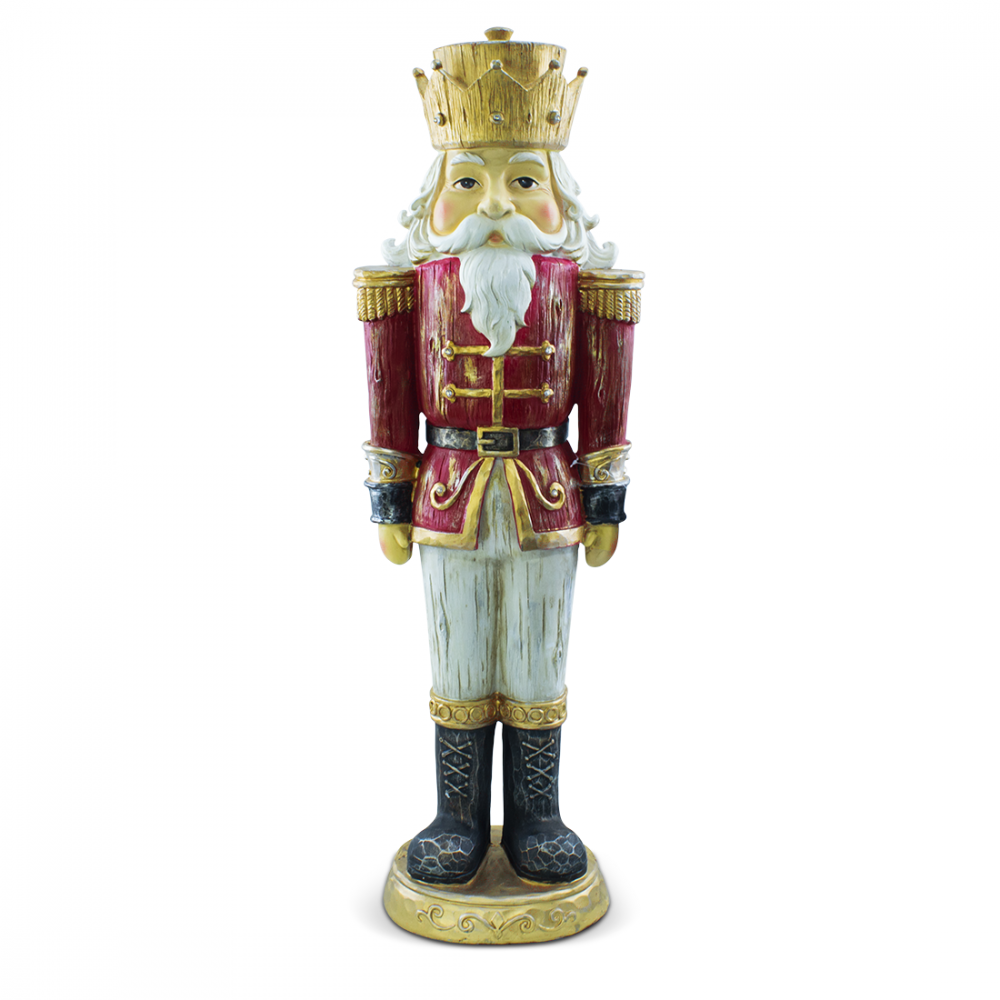 Soldato Schiaccianoci di Natale Rosso H92cm 436017 Poliresina con Minilucciole