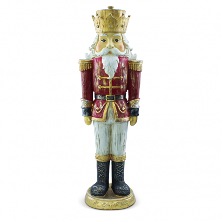 Soldato Schiaccianoci di Natale Rosso H92cm 436017 Poliresina con Minilucciole