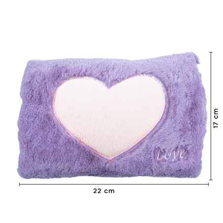 Borsa Acqua Calda Elettrica 439005 Scaldamani Cuore Ricaricabile Tasca a Peluche