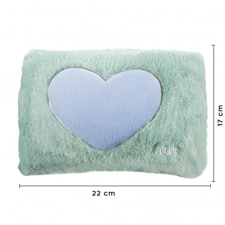 Borsa Acqua Calda Elettrica 439005 Scaldamani Cuore Ricaricabile Tasca a Peluche