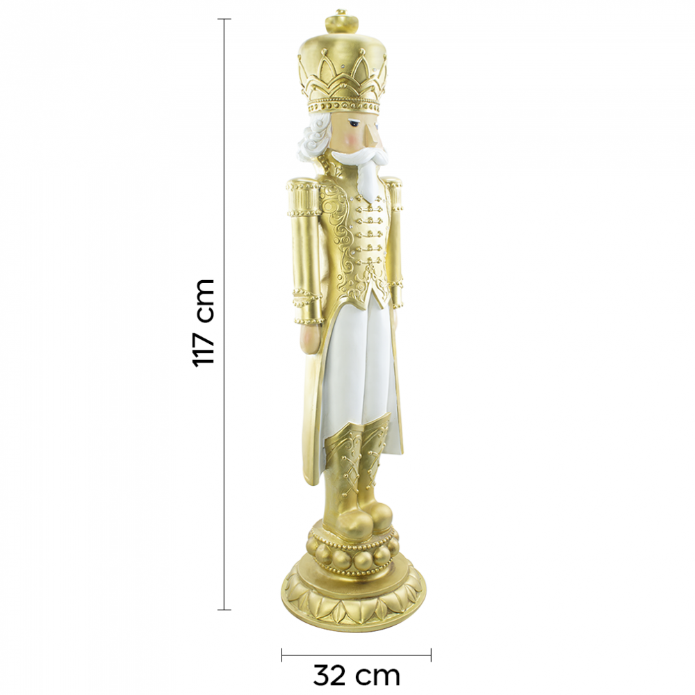 Soldato Schiaccianoci di Natale Bianco e Oro...