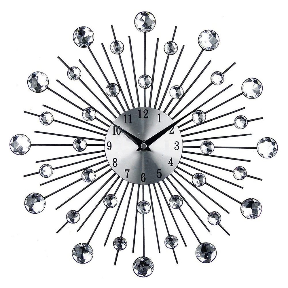 Orologio da Parete 539312 Metallo 30cm con Sfere di Cristallo Decorazione Casa