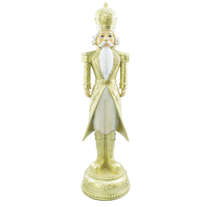 Soldato Schiaccianoci di Natale Bianco e Oro H71cm 436023...