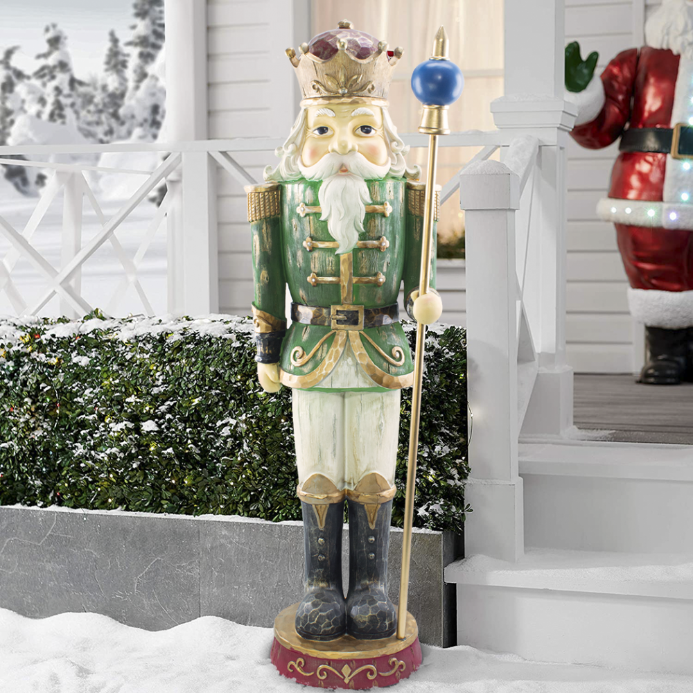 Soldato Schiaccianoci di Natale Verde H122cm...