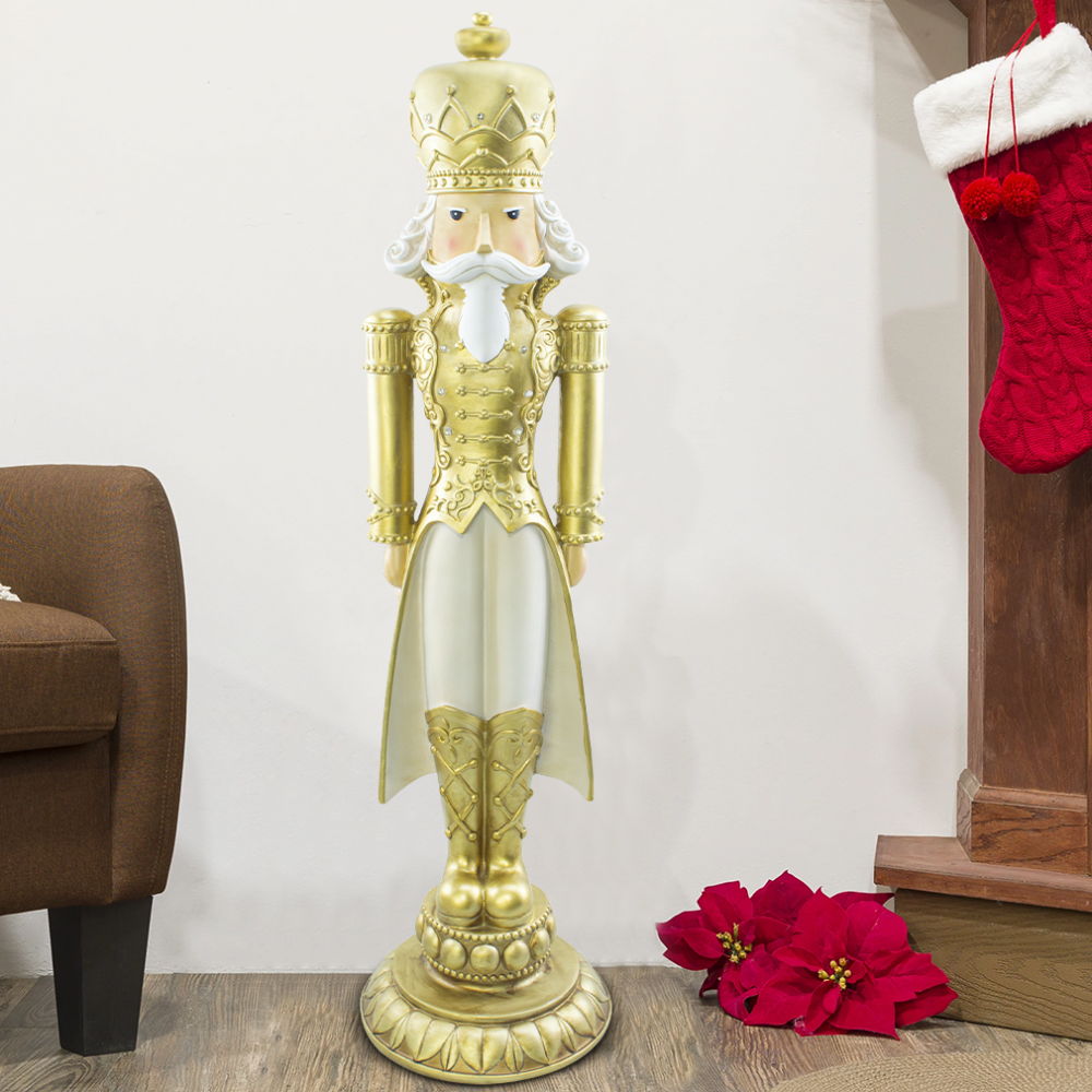 Soldato Schiaccianoci di Natale Bianco e Oro...