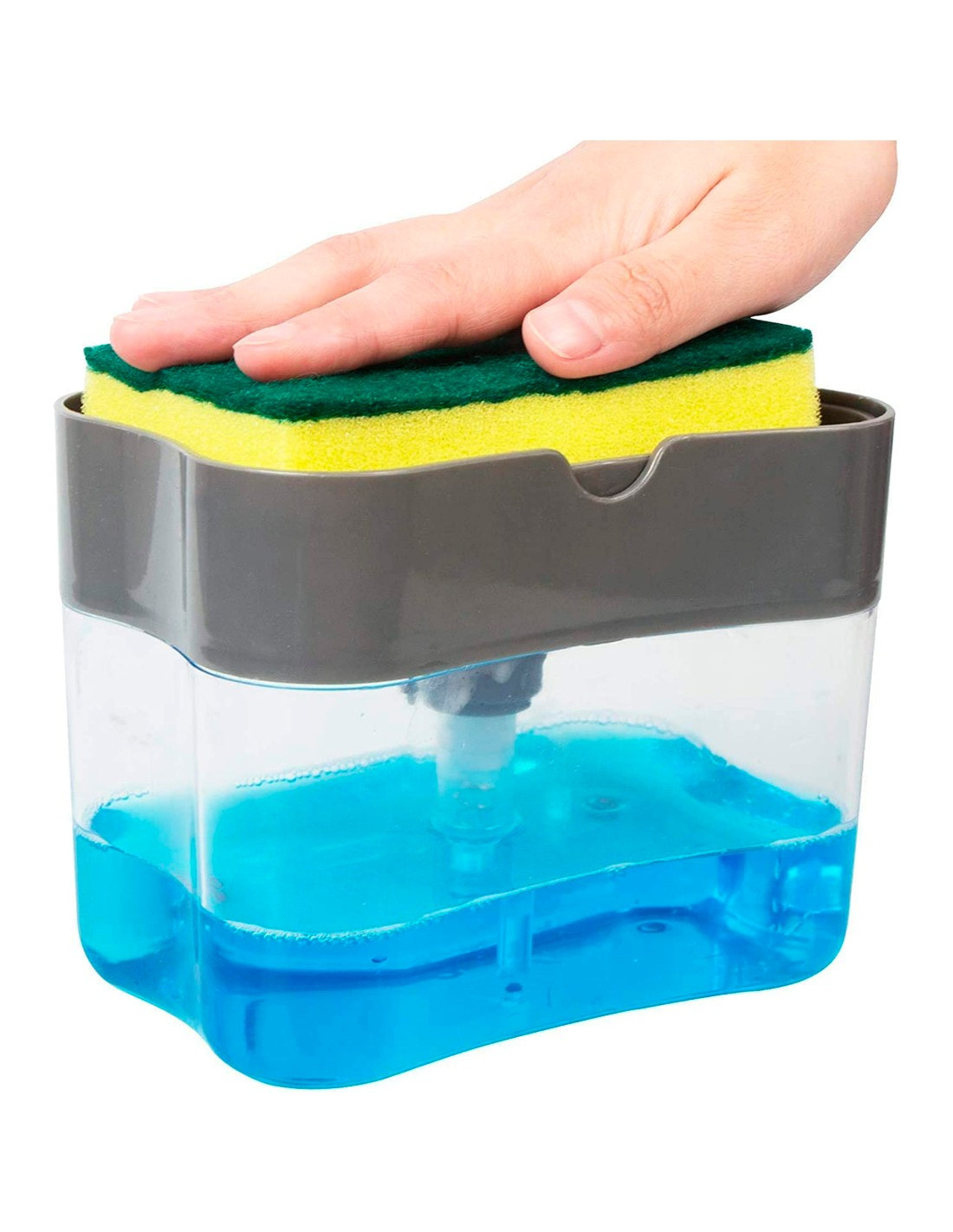 1pc Dispenser per sapone per piatti con portaspugna, organizzatore per  lavandino per sapone e spugne, dispenser per sapone liquido con vassoio  rimovibile per perdite d'acqua, organizzatore per lavandino del bagno con  portaspazzola