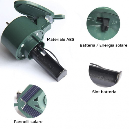 Colibrì Elettrico con Pannello Solare Ornamento Decorazione da Giardino Cortile