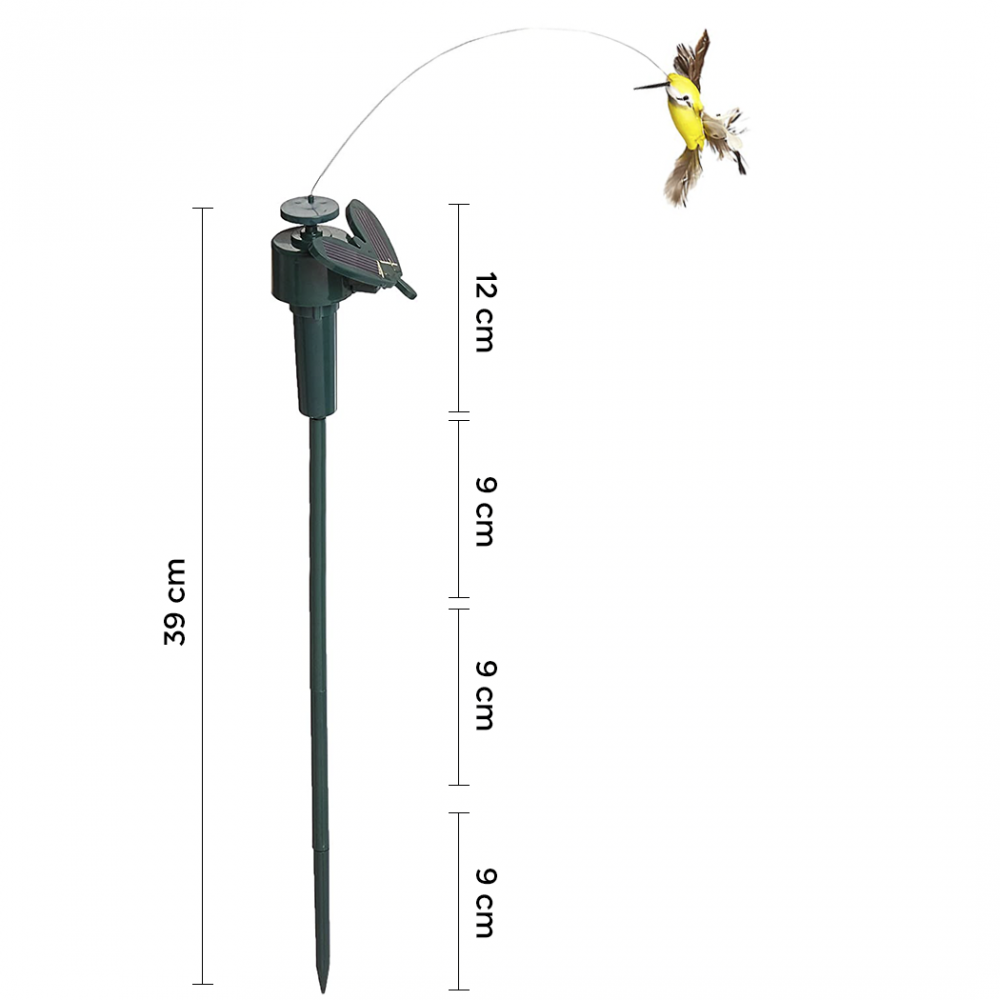 Colibrì Elettrico con Pannello Solare Ornamento...