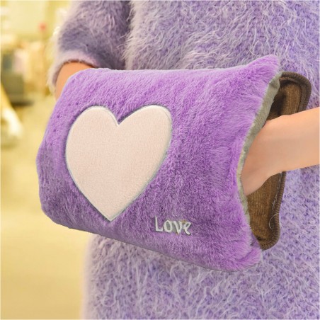 Borsa Acqua Calda Elettrica 439005 Scaldamani Cuore Ricaricabile Tasca a Peluche