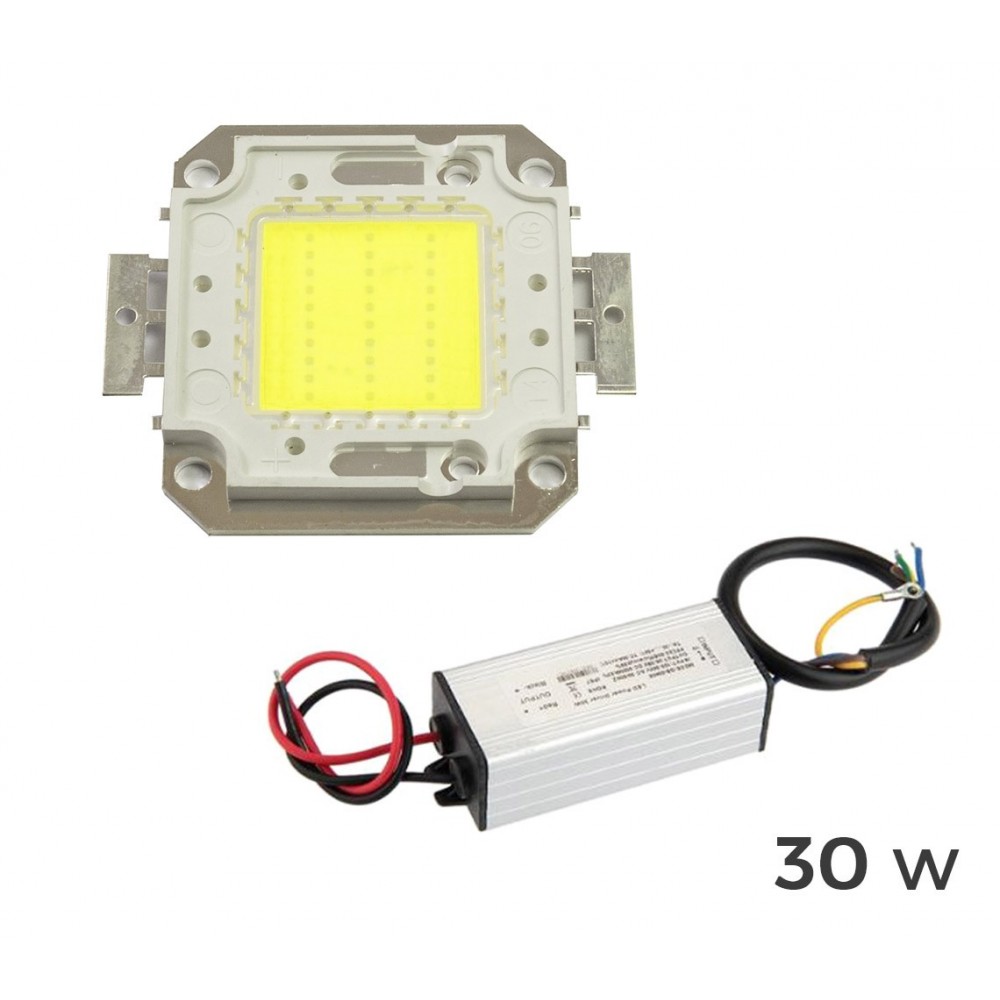 Kit ricambio piastra Led + led driver alimentatore per fari led a luce fredda 6500 k da 10 20 30 50 100 watt