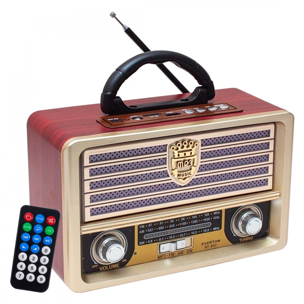 Radio FM Retro Wireless Q-YX2022 con Telecomando e Altoparlante MP3 Portatile