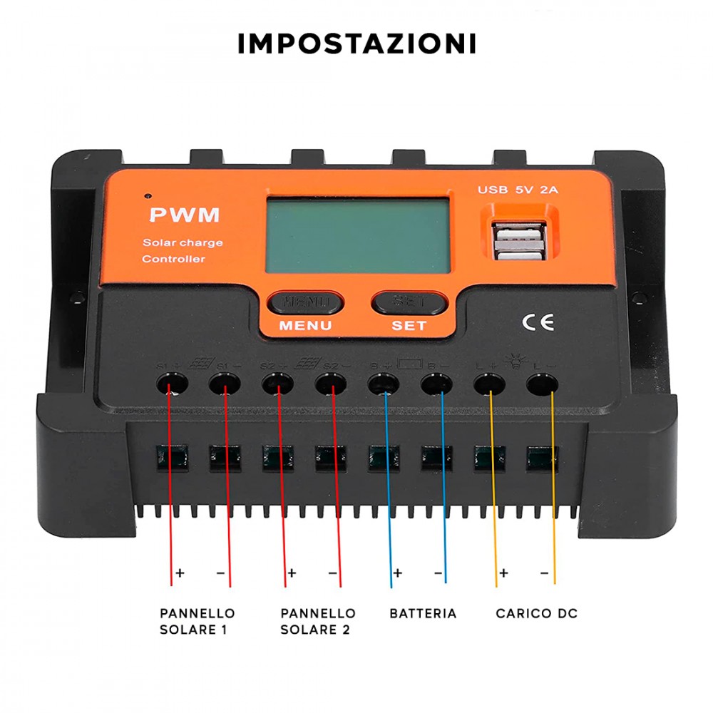 Regolatore Carica Solare PWM Q-KZ030 Antishock...