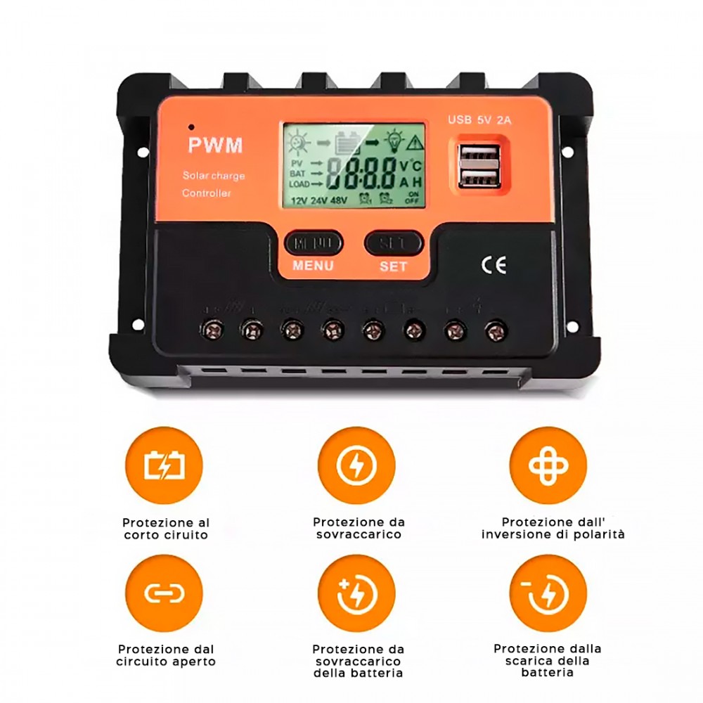 Regolatore Carica Solare PWM Q-KZ030 Antishock...