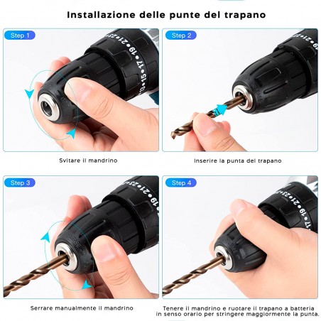 Trapano e Avvitatore a Batteria 18V ROYALWAVE JPZ2012 Kit Trapani Combinati