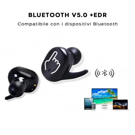 Cuffie Bluetooth V5.0 Auricolari Wireless 802914 Senza Fili Touch con Microfono
