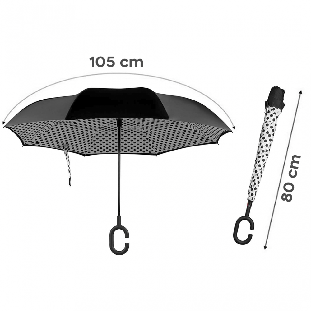 Ombrello Inverso Antivento da Pioggia Apertura...