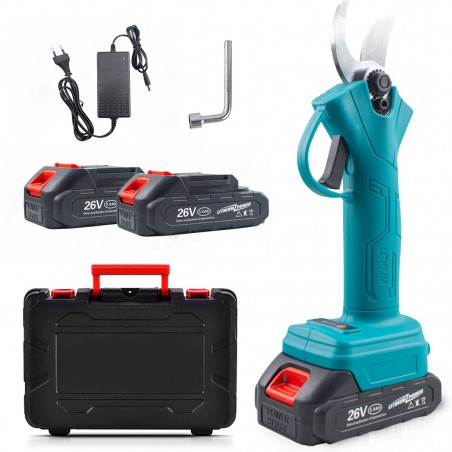 Forbice Potatura Elettrica ROYALWAVE YOD-5016 con 2 Batterie 26V Taglio da 25mm
