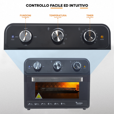 Friggitrice ad Aria Capacità 28 litri JCFA-M23AFLD Senza Olio Mini Forno 2000W