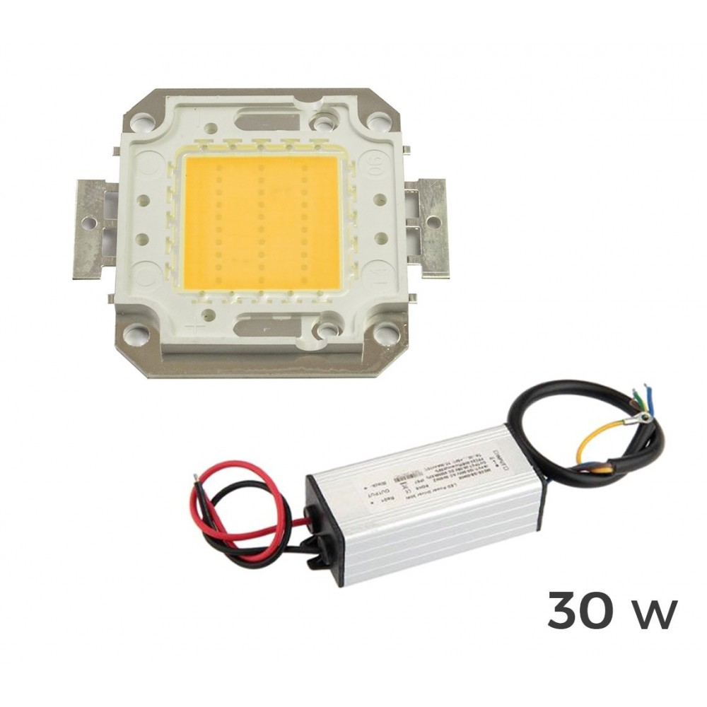 Kit piastra Led + driver alimentatore fari led luce calda 3000k 10-20-30-50-100W