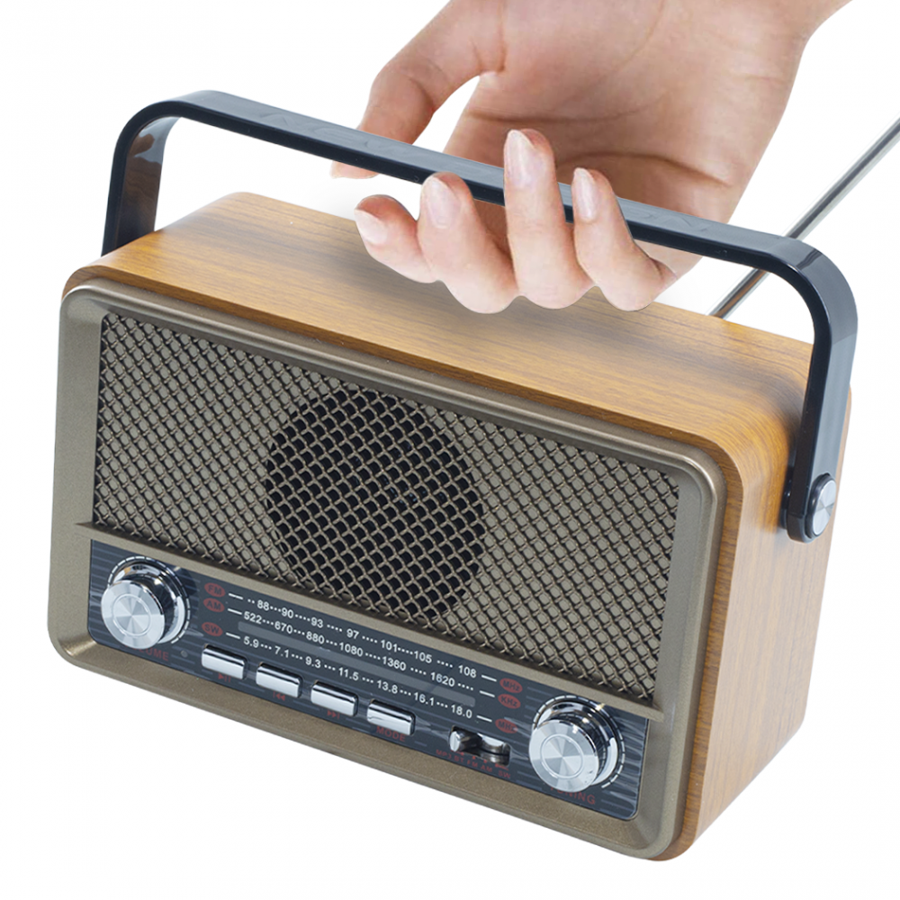 Radio FM Retro Wireless Q-SY500 Altoparlante MP3 Portatile Bluetooth USB AUX TF